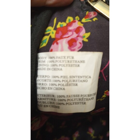 Betsey Johnson Faux Fur Black Backpack Large Logo Vegan Leather 12x11 - Picture 8 of 11